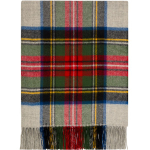 STEWART SILVER DRESS TARTAN LAMBSWOOL BLANKET STEWART SILVER DRESS TARTAN LAMBSWOOL BLANKET