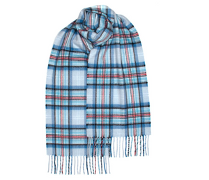 Princess Diana blue tartan cashmere scarf Princess Diana blue tartan cashmere scarf