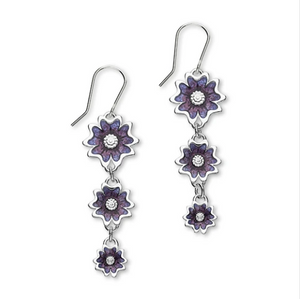 Silver Flower Earrings: Scottish Lion