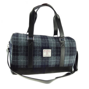 Grey/ Black Tartan Harris Tweed bag