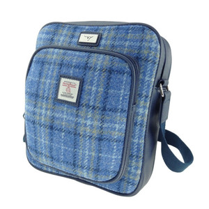 blue tartan travel bag