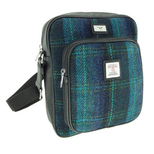 navy plaid travel bag