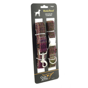 Heather Check Dog leash and collar Heather Check Dog leash and collar