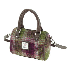 heather check bowling bag purse