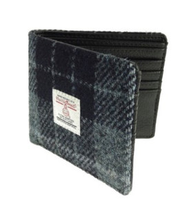 Harris Tweed 'Mull' Wallet in Grey/Black Tartan 