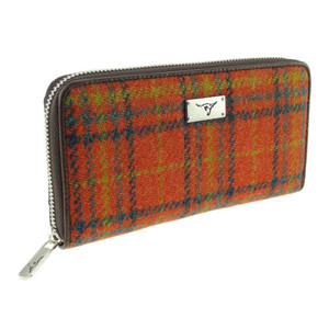 Orange tartan purse