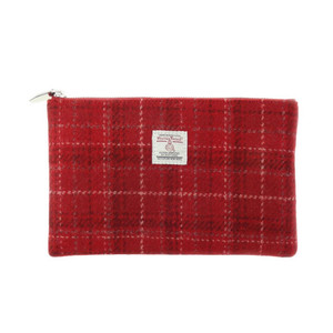 Red plaid pouch