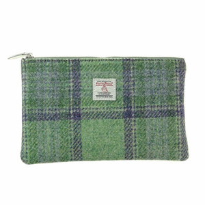 Green tweed pouch