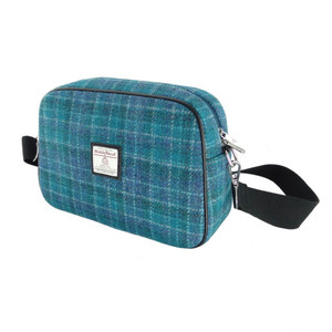 Harris Tweed Cross Shoulder Bag in Raapberry Check | Scottish Lion