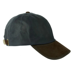 Navy leather baseball cap