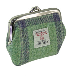 pale green plaid coin purse