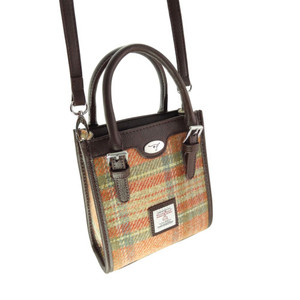 orange tartan mini tote