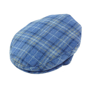 Light Blue Plaid Harris Tweed Cap | Scottish Lion
