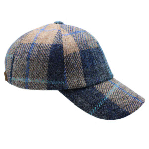 Navy tartan ball cap