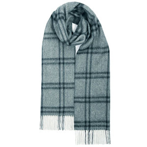 Grey plaid oversized scarf