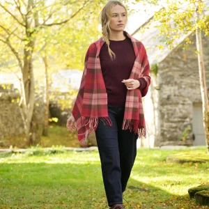 Pink tartan stole