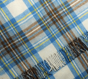 Stewart Muted Blue Plaid Blanket