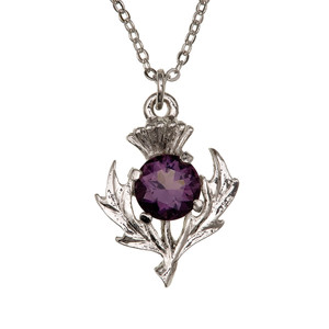 Scottish Thistle Amethyst Pendant