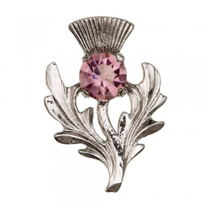 Scottish Amethyst Thistle Brooch