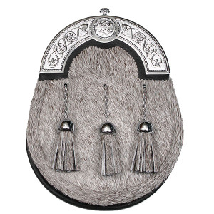 Dress Sporran Serpent with Chrome Cantle - Natural Bovine