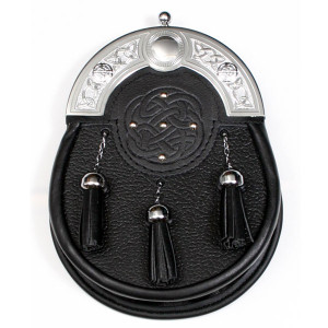 Pipe Band Sporran Leather Dress - Chrome Bells Pipe Band Sporran Leather Dress - Chrome Bells