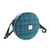Harris Tweed 'Bannock' Round Bag in Sea Blue Check