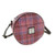 pink plaid round bag
