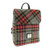 Grey and Red tartan backpack