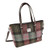 Harris Tweed 'Spey' Tote Bag in Muted Green and Pink Tartan