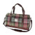Weekend bag with grey and pink tartan