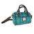 teal check bowling bag purse