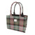 pink and grey tartan tote bag