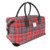 red tartan overnight bag