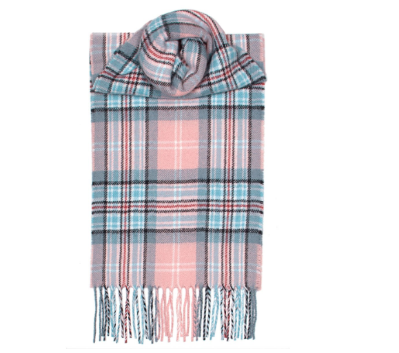 DIANA, PRINCESS OF WALES MEMORIAL ROSE TARTAN LAMBSWOOL SCARF