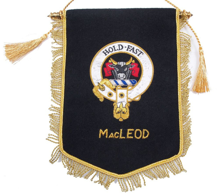 Embroidered MacLeod Clan Banner (silver)