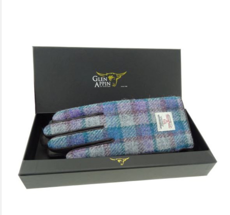 Purple tweed gloves