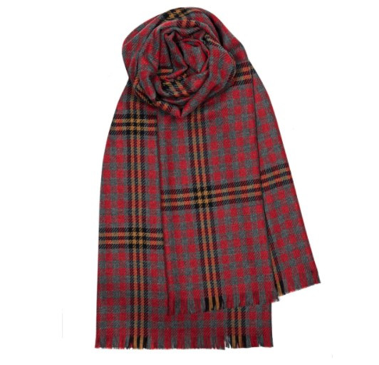 Red REd Rose tartan fine wool stole