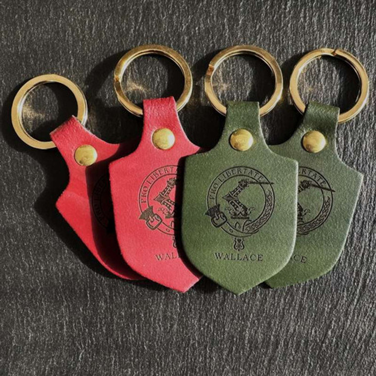 Leather Scottish clan key ring - Made in Scotland