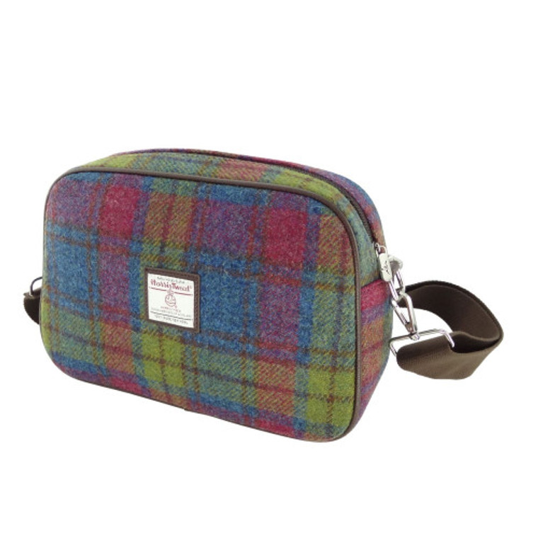 Cross body shoulder bag in multicolor tartan