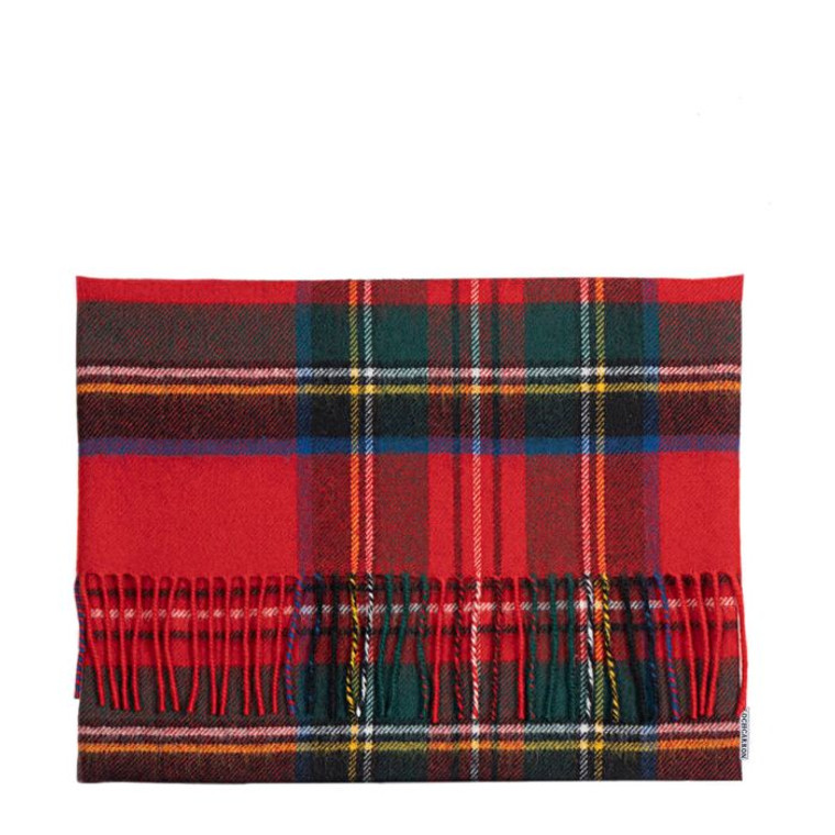 Stewart Royal Modern Tartan Lambswool Small Fringed Cushion Cover