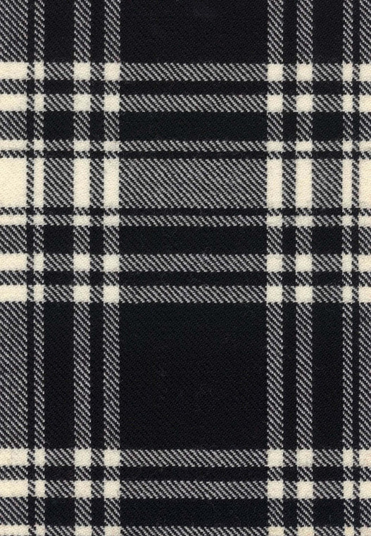 Menzies Black Weathered Modern Tartan Fabric Swatch