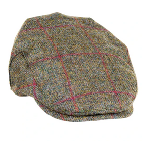 Chapman British Tweed Flat Cap - Brown/ Red Check