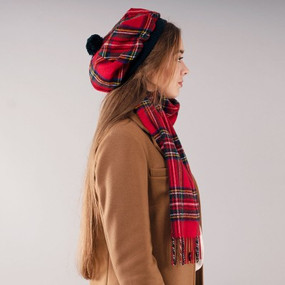 Royal Stewart tartan tam and scarf set