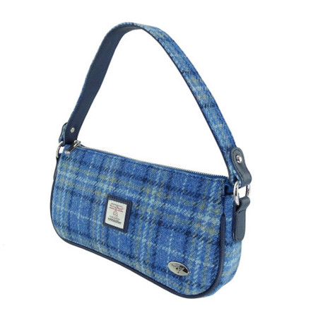 Ladies Blue Tartan Harris Tweed Satchels