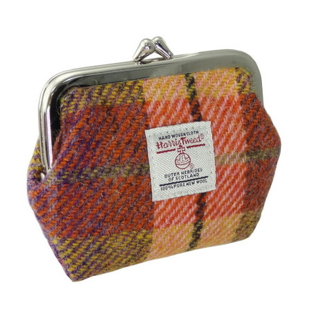 Small Clasp Purse - Black Herringbone Harris Tweed®