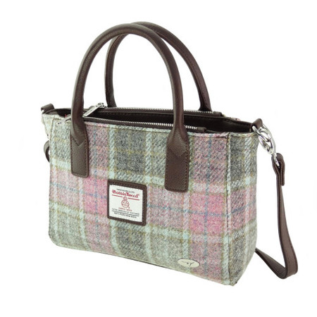 Buchanan Old Set Weathered Tartan Plaid Leather Tote Bag main image 0