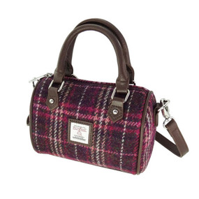 purple tartan bowling bag purse