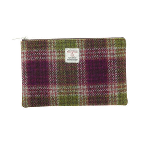 Heather Check zipped pouch