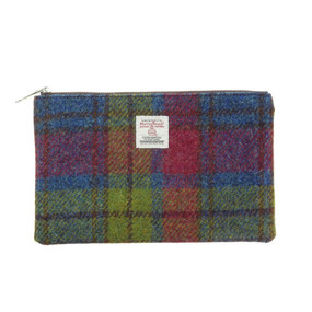 colorful tartan zipped pouch