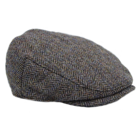 Highland Harris Tweed Flat Cap - Slate (XL)